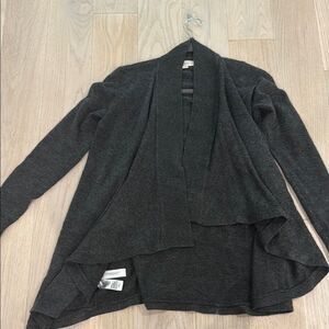 Ann Taylor Loft Charcoal Gray Open Front Cardigan Sweater size XS